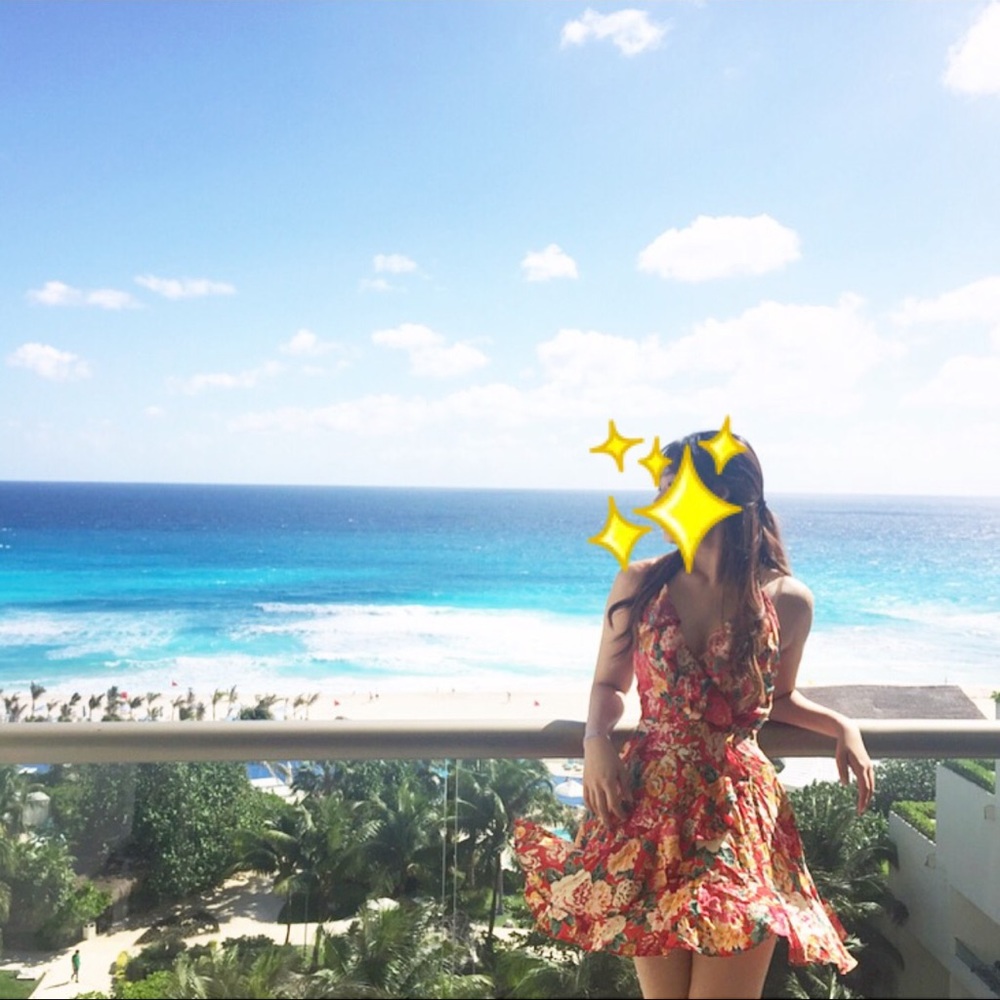 Red flower UO dress